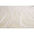 Dizajnový moderný obdĺžnikový koberec Flow s abstraktným vzorom v krémovo béžovej farbe 240 cm