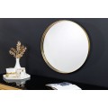 Dizajnové glamour okrúhle nástenné zrkadlo Keening s kovovým zlatým rámom 50 cm