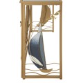 Dizajnový zrkadlový konzolový stolík Navale so zlatým rámom a motívom plachetníc s modrým akcentom 108 cm