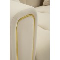 Dizajnová glamour sedačka Celestia s béžovým poťahom a zlatými detailmi 155 cm