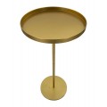 Art deco vysoký okrúhly kovový zlatý príručný stolík Relia s lesklým hladkým povrchom 100 cm
