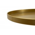 Art deco vysoký okrúhly kovový zlatý príručný stolík Relia s lesklým hladkým povrchom 100 cm
