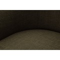 Moderné klubové čalúnené otočné textilné kreslo Merlon v tmavo zelenej farbe s bielym prešívaným pásom 83 cm