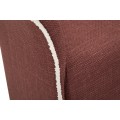Moderné otočné klubové textilné kreslo Merlon v terakotovej hnedej farbe s bielym prešívaným lemom 83 cm