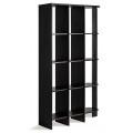 Luxusný obdĺžnikový masívny čierny regál Naria z mangového dreva s dvanástimi poličkami 210 cm