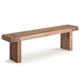 Luxusná Vidiecka lavica Lilia z masívneho dreva s rustikálnym nádychom v hnedej farbe v obdĺžnikovom tvare s prírodným vzhľadom s výraznou štruktúrou letokruhov