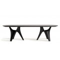 Luxusný art deco jedálenský stôl Alessio s čiernou dubovou dyhou a dizajnovými podnožami 280 cm