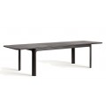 Luxusný moderný obdĺžnikový rozkladací jedálenský stôl Kolin v čiernej farbe z masívneho dreva 220 cm 