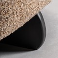 Luxusné dizajnové čalúnené kreslo Ramia v béžovo hnedej farbe s textilným poťahom s čiernou drevenou dekoráciou 90 cm