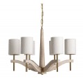 Luxusn&yacute; art deco mramorov&yacute; luster Monique v b&eacute;žovej farbe so &scaron;iestimi bielymi bukl&eacute; tienidlami a zlat&yacute;m akcentom 82 cm