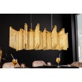 Luxusný art deco luster Odilon z kovu zlatej farby s reťazovým zdobením 118cm