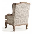 Luxusn&eacute; provens&aacute;lsk&eacute; čal&uacute;nen&eacute; kr&eacute;mov&eacute; kreslo Norod so vzorovan&iacute;m s hned&yacute;m mas&iacute;vnym r&aacute;mom 102 cm 
