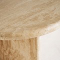 Luxusný art deco travertínový atypický konferenčný stolík Lorisa s vlnitou vrchnou doskou z dvoch častí 100 cm