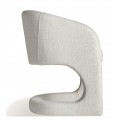 Štýlové moderné dizajnové atypické čalúnené prešívané kreslo Ria v bielo sivej farbe s textúrovaným poťahom 78 cm