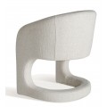 Štýlové moderné dizajnové atypické čalúnené prešívané kreslo Ria v bielo sivej farbe s textúrovaným poťahom 78 cm