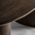 Luxusný art deco oválny masívny geometrický jedálenský stôl Nisi v hnedej farbe s atypickými nožičkami 270 cm