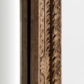 Luxusné vidiecke nástenné obdĺžnikové masívne zrkadlo Trevor v hnedej farbe s vyrezávaným rámom 150 cm