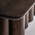 Luxusný art deco masívny obdĺžnikový jedálenský stôl Nordas v hnedej farbe s atypickou nohou 260 cm