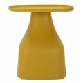 Dizajnový hladký pastelovo žltý štvorcový príručný stolík Avanguardio s keramickým vzhľadom s oblými hranami 50 cm