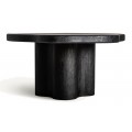Luxusný art deco masívny čierny jedálenský stôl Jasmine v atypickom organickom tvare s mohutnou nohou 175 cm