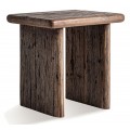 Luxusná vidiecka masívna príručný stolík Juzina v hnedej farbe so sedadlom v štvorcovom tvare 65 cm