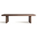 Luxusný vidiecky masívny konferenčný stolík Juzina v hnedej farbe s výraznou drevenou štruktúrou 160 cm