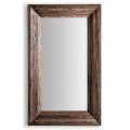 Luxusné vidiecke masívne obdĺžnikové závesné zrkadlo Juzina v hnedej farbe s výraznou štruktúrou letokruhov 150 cm