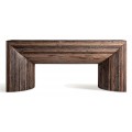 Luxusn&yacute; vidiecky mas&iacute;vny hned&yacute; konzolov&yacute; stol&iacute;k Juzina v obdĺžnikovom tvare v hnedej farbe 200 cm