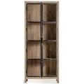 Luxusn&aacute; koloni&aacute;lna obdĺžnikov&aacute; dvojdverov&aacute; knižnica Valias z mas&iacute;vneho hned&eacute;ho dreva s kovov&yacute;m r&aacute;mom 210 cm