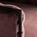 Luxusn&eacute; chesterfield vintage čal&uacute;nen&eacute; kreslo Kazer s ružov&yacute;m zamatov&yacute;m bavlnen&yacute;m poťahom a kovovou zlatou kon&scaron;trukciou 72 cm