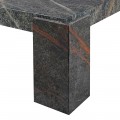 Luxusný mramorový industriálny štvorcový konferenčný stolík Garen v čiernej farbe s červenými žilkami s dizajnom korózie 120 cm