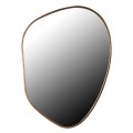 Dizajnové nástenné art deco atypické zrkadlo Calista s kovovým rámom v mosadznej farbe 80 cm