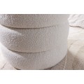 Moderná biela bouclé okrúhla taburetka Eliana s úložným priestorom 49 cm