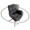 Dizajnové moderné čierne otočné kancelárske kreslo Mariposa s koženým poťahom s kovovou nohou 89 cm 