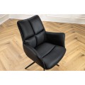 Dizajnové moderné čierne otočné kancelárske kreslo Mariposa s koženým poťahom s kovovou nohou 89 cm 
