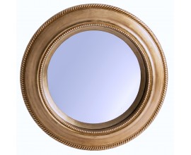 Luxusné art deco okrúhle nástenné zrkadlo Manisa so zlatým rámom a vzorom 81 cm