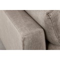 Luxusná dizajnová industriálna čalúnená rohová sedačka Molara so zamatovým taupé hnedým poťahom s piatimi vankúšmi 313 cm
