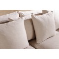 Dizajnová moderná čalúnená ľanová obdĺžniková béžová sedačka Heaven s piatimi vankúšmi 210 cm
