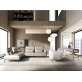Luxusná moderná rohová sedačka Forma Moderna s poťahom z pravej kože v pieskovej sivej farbe 341 cm