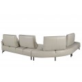 Luxusná moderná rohová sedačka Forma Moderna s poťahom z pravej kože v pieskovej sivej farbe 341 cm