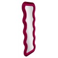 Dizajnové moderné obdĺžnikové atypické zrkadlo Swan vo fuksiovej fialovej farbe so zamatovým poťahom 160 cm 