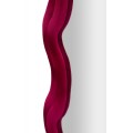 Dizajnové moderné obdĺžnikové atypické zrkadlo Swan vo fuksiovej fialovej farbe so zamatovým poťahom 160 cm 
