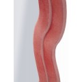 Moderné ružové obdĺžnikové nástenné zrkadlo Swan s dvojitým vlnitým rámom so zamatovým poťahom 160 cm
