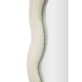 Elegantné zrkadlo Swan s krémovým vlnitým rámom a jemným bouclé poťahom v zaoblenom klenutom dizajne 160 cm