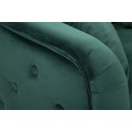 Glamour obdĺžniková zelená zamatová čalúnená dvojmiestna sedačka Lienne s oblými opierkami a zlatými kovovými nožičkami 127 cm
