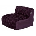 Moderné štvorcové dizajnové čalúnené kreslo Rosaria vo fialovej farbe s poťahom s motívom ruží 81 cm