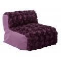 Moderné štvorcové dizajnové čalúnené kreslo Rosaria vo fialovej farbe s poťahom s motívom ruží 81 cm