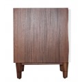 Luxusný moderný severský nočný stolík Wilfred z hnedého mahagónového dreva s bielym akcentom so zásuvkou a policou 53 cm