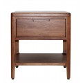 Luxusný moderný nočný stolík Liberia s jednou zásuvkou a policou z masívneho mahagónového dreva v teplej hnedej farbe 45 cm