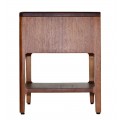 Luxusný moderný nočný stolík Liberia s jednou zásuvkou a policou z masívneho mahagónového dreva v teplej hnedej farbe 45 cm